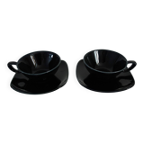 2 cups with saucers New Time Boch Frères 1955