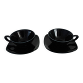 2 tasses avec sous tasses New Time Boch Frères 1955