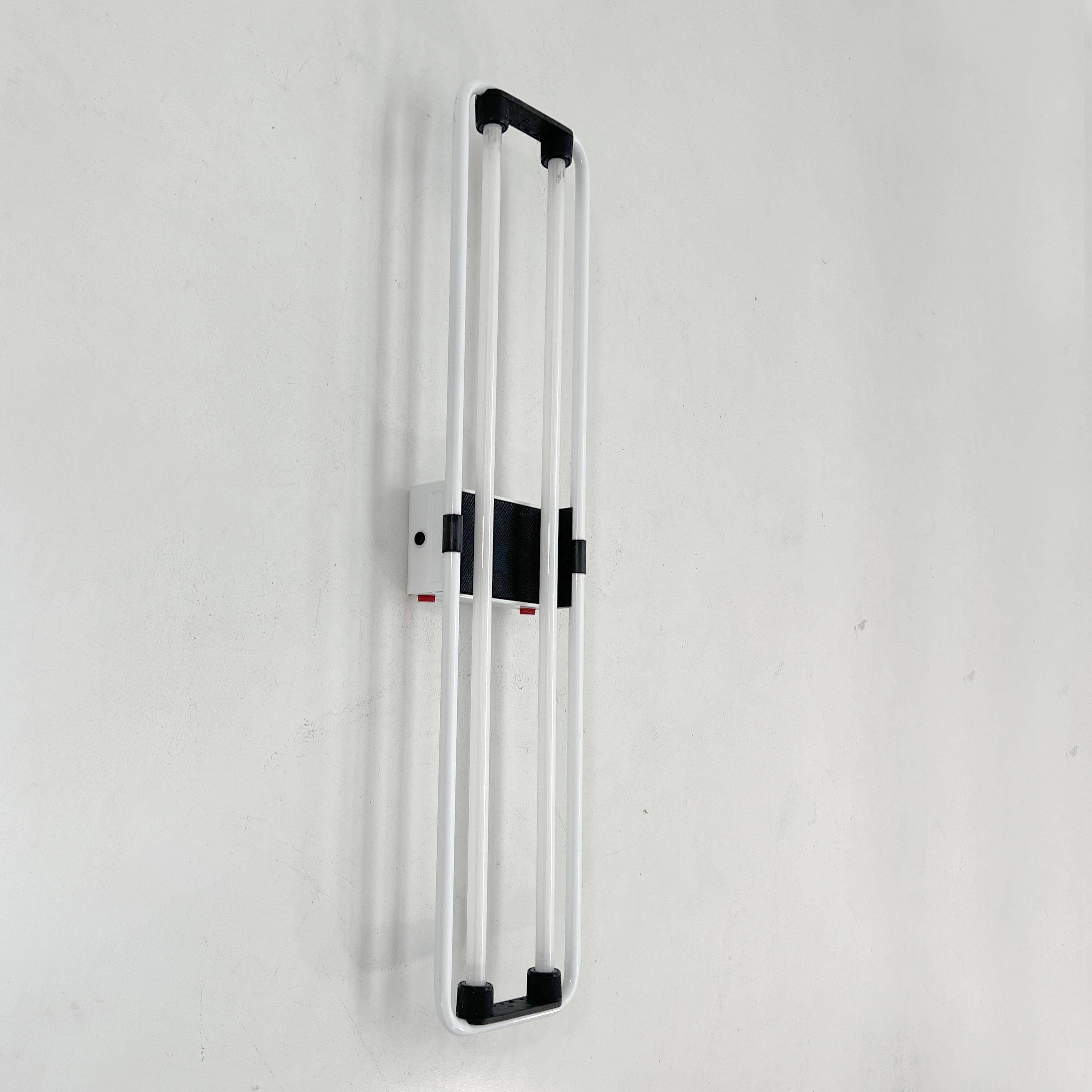 Double white neon wall light by Gian N. Gigante for Zerbetto, 1980