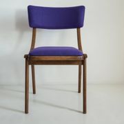 Mid-Century Modern Bumerang Chair, Purple Wool, Poland, 1960s
