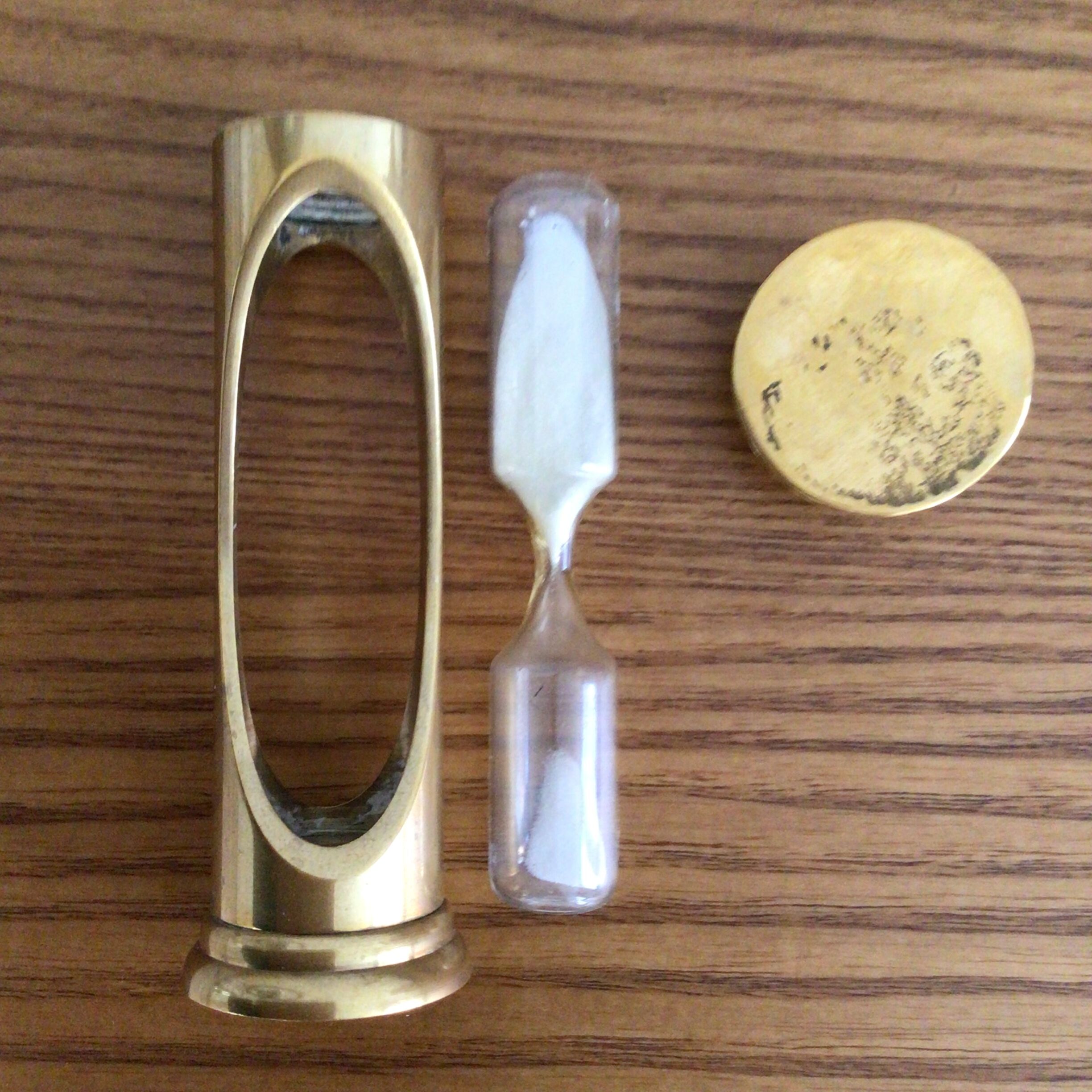 Old vintage golden hourglass