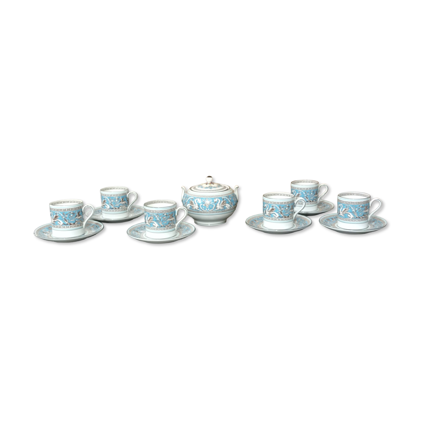 Wedgwood Florentine turquoise porcelain coffee service
