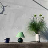 Green round wooden lamp l