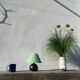 Lampe en bois boule verte l