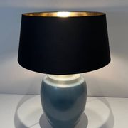 Blue ceramic lamp by Kosta