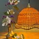Vintage pendant light in natural materials