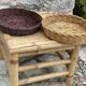 Lot de deux plateaux ronds en saule chamois