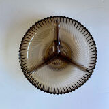 Plat en verre fumé vintage