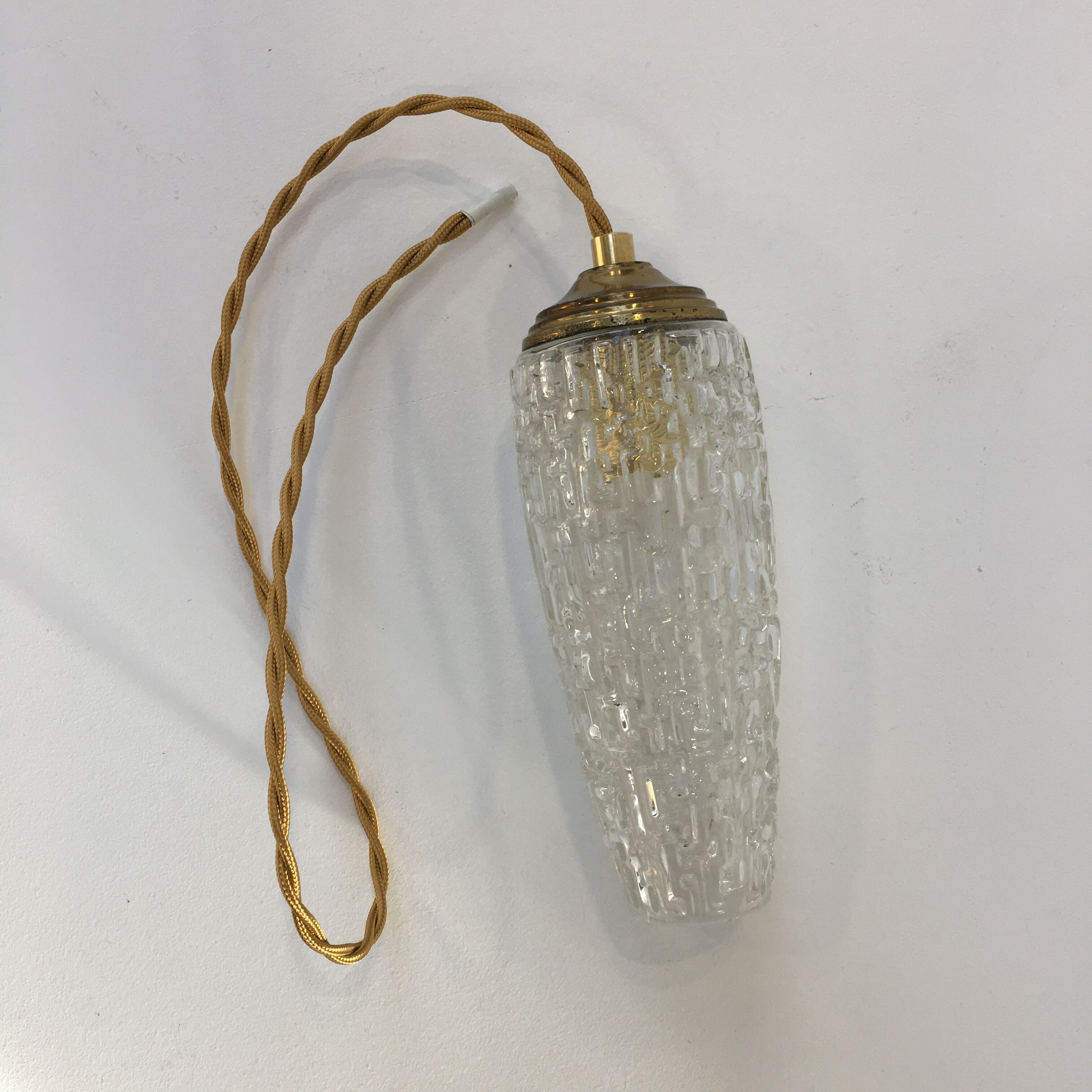 Vintage pressed glass pendant lamp