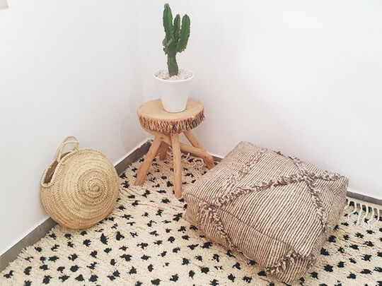 Moroccan carpet pouf / floor pillow