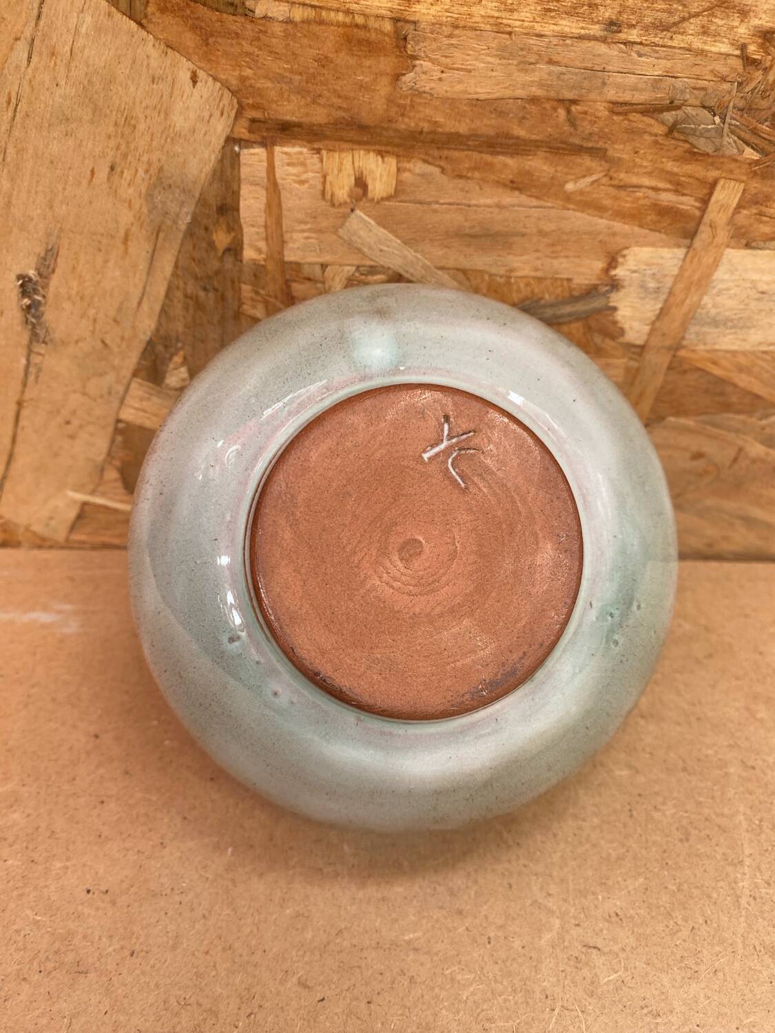 Antique brown glazed ceramic soliflore vase vintage leaf decor