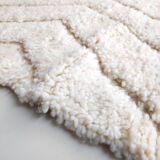 Moroccan Berber carpet blessed ouarain ecru plain with engraved diamonds 300x207cm