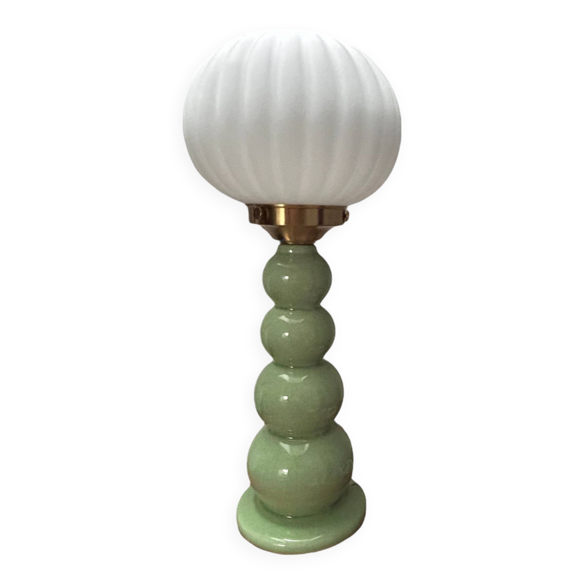 Lampe à poser vintage pastel globe plissé