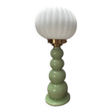 Lampe à poser vintage pastel globe plissé