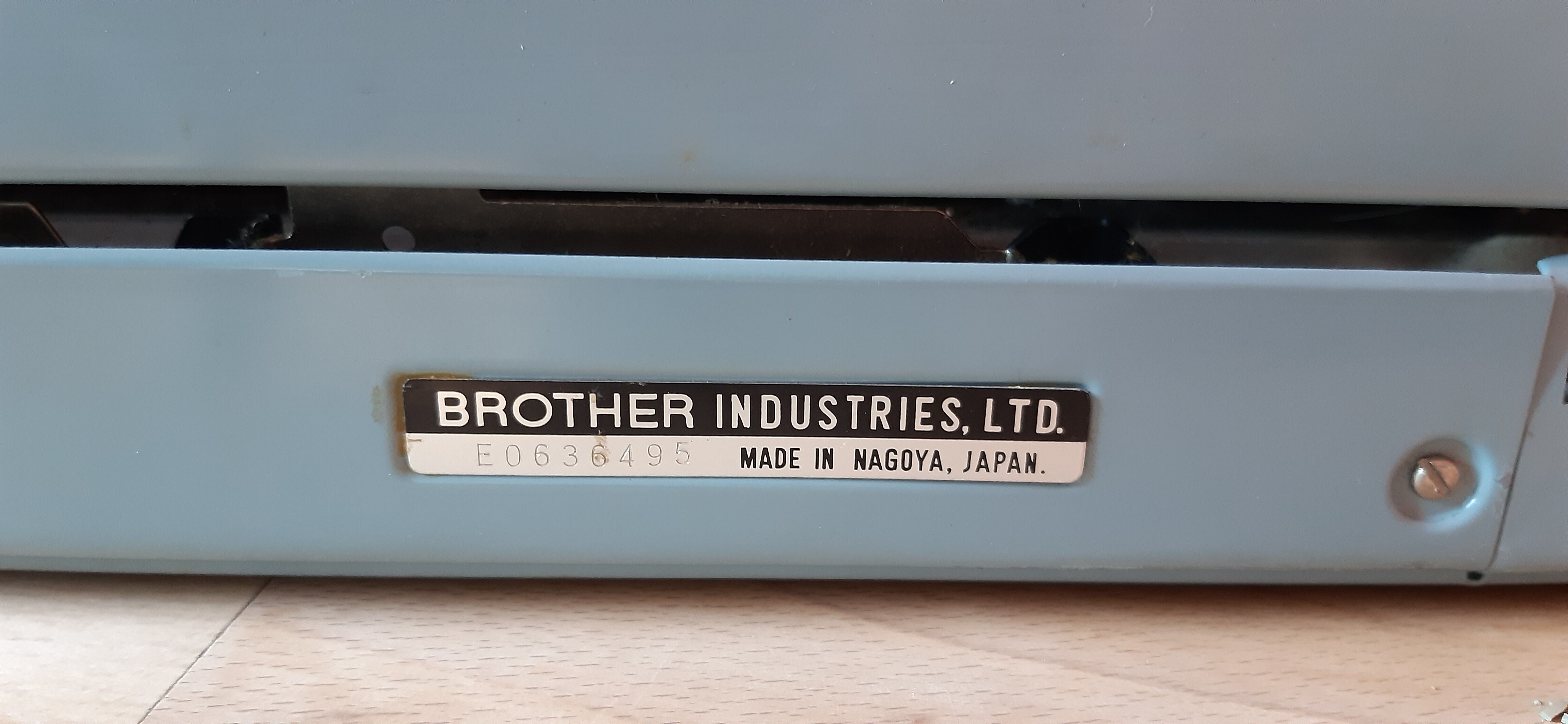 Aqua blue typewriter Brother industries 60s