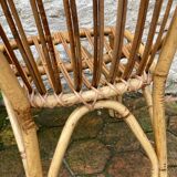 Lot de 10 chaises en rotin vintage