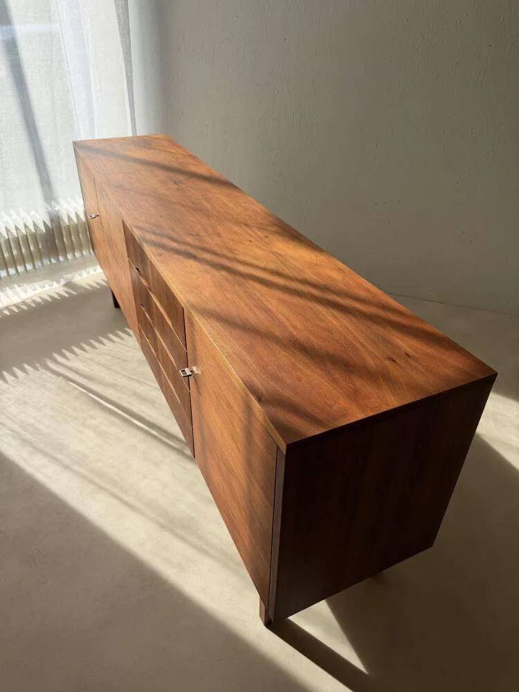 Vintage minimalist sideboard 1960s walnut