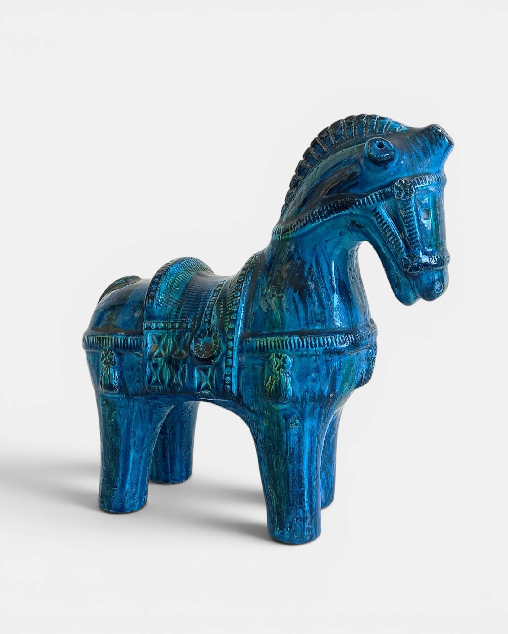 Sculpture de cheval Bitossi Rimini Blu par Aldo Londi, Italie, vers 1965