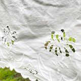 Large antique embroidered tablecloth 190x260