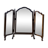 Triptych full-length mirror in mahogany