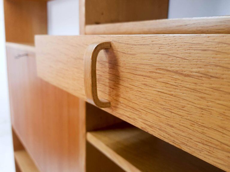 Bertil Fridhagen for Bodafors blond oak bookcase