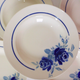Set of 5 vintage flat plates from Grimaud Strasbourg, Poitiers model, porcelain