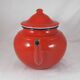 Vintage teapot coffee maker in red enameled metal
