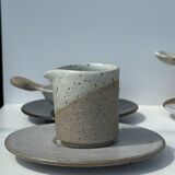 Modular Indonesian ceramic tableware service (6 elements + cups)