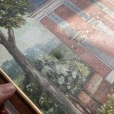 Old Oil Painting Canvas Manor Castle Holiday Home 87x62cm