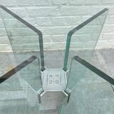 Table basse carrée en verre par Peter Gyzchy 1970