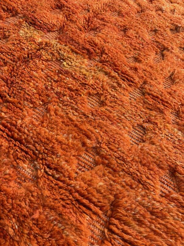 Limona - Tapis berbère Mrirt en laine orange