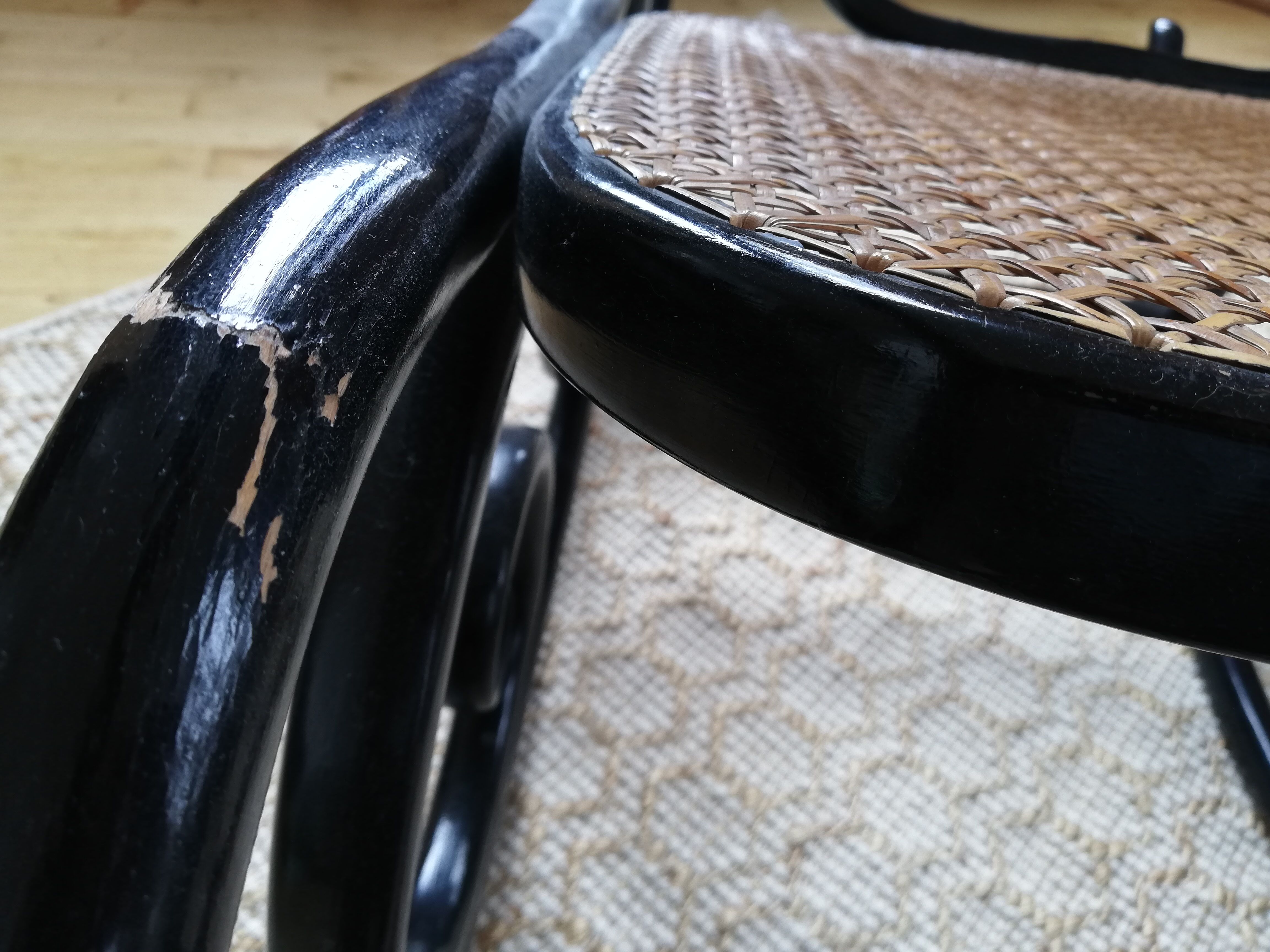 Rocking chair thonet noir