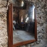 French Art Deco walnut mirror – sculpted wall mirror from the 1920s in France