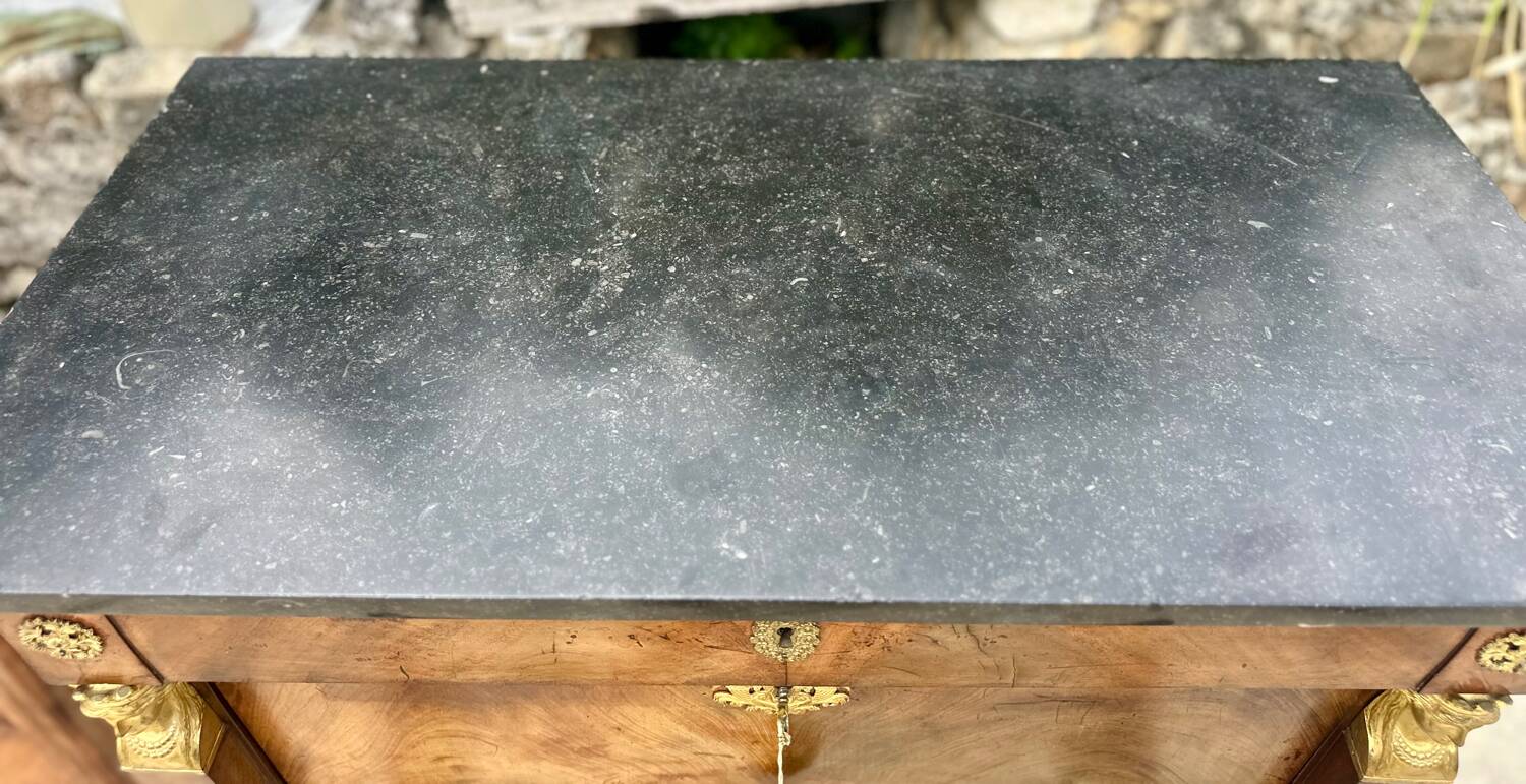 Empire period mahogany burl secretary from Egypt