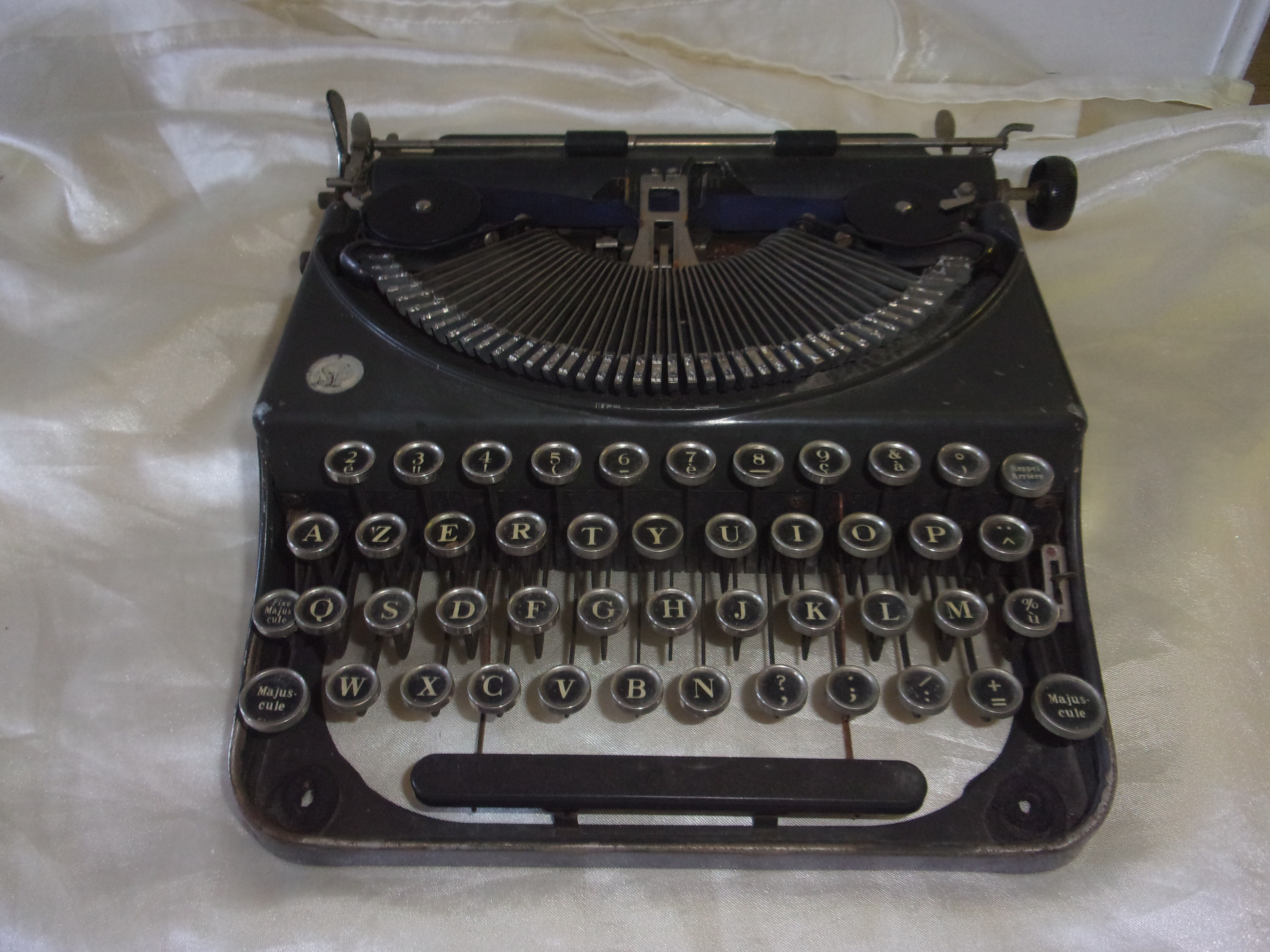 Old metal typewriter