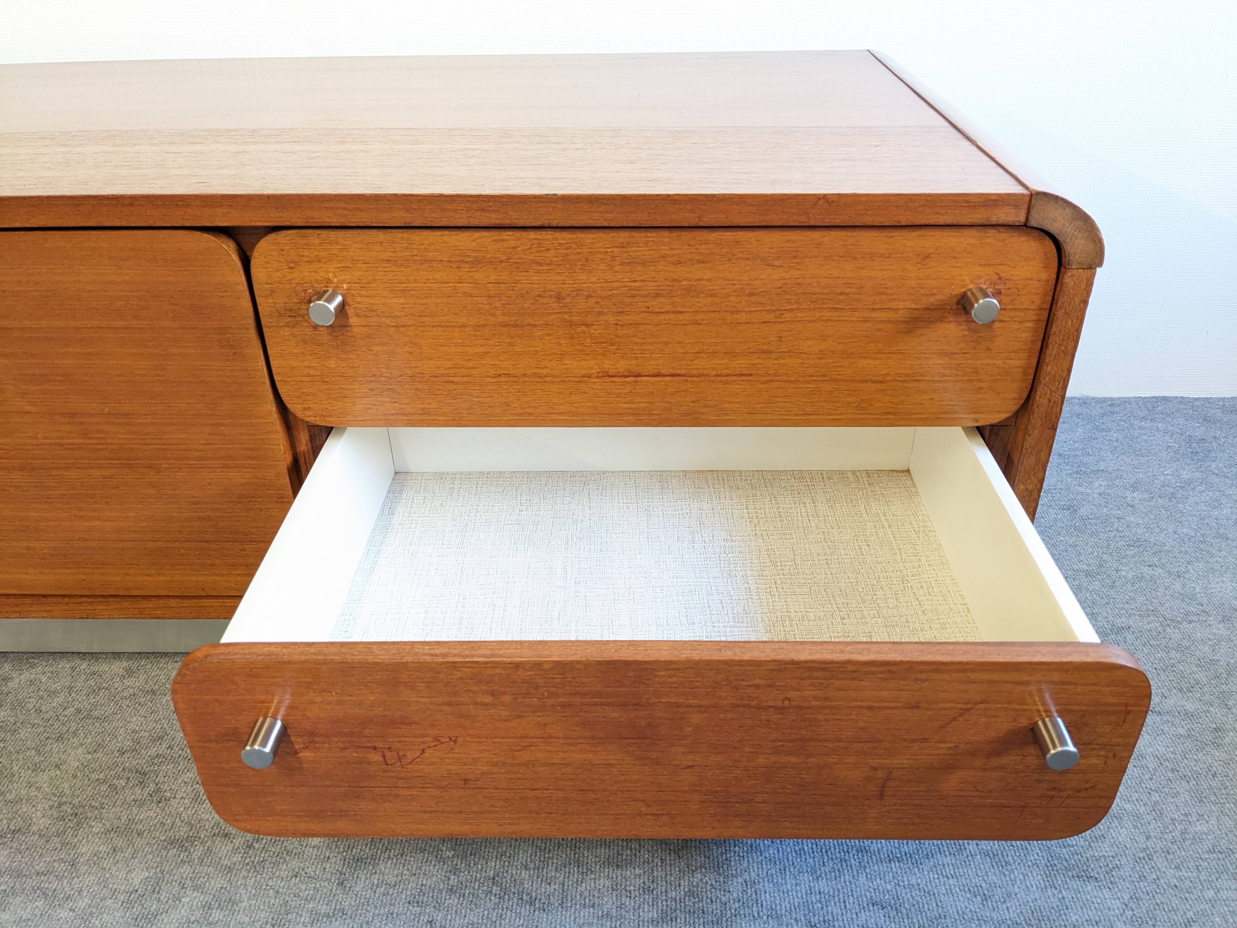 Low Space Age teak sideboard from the 60s/70s