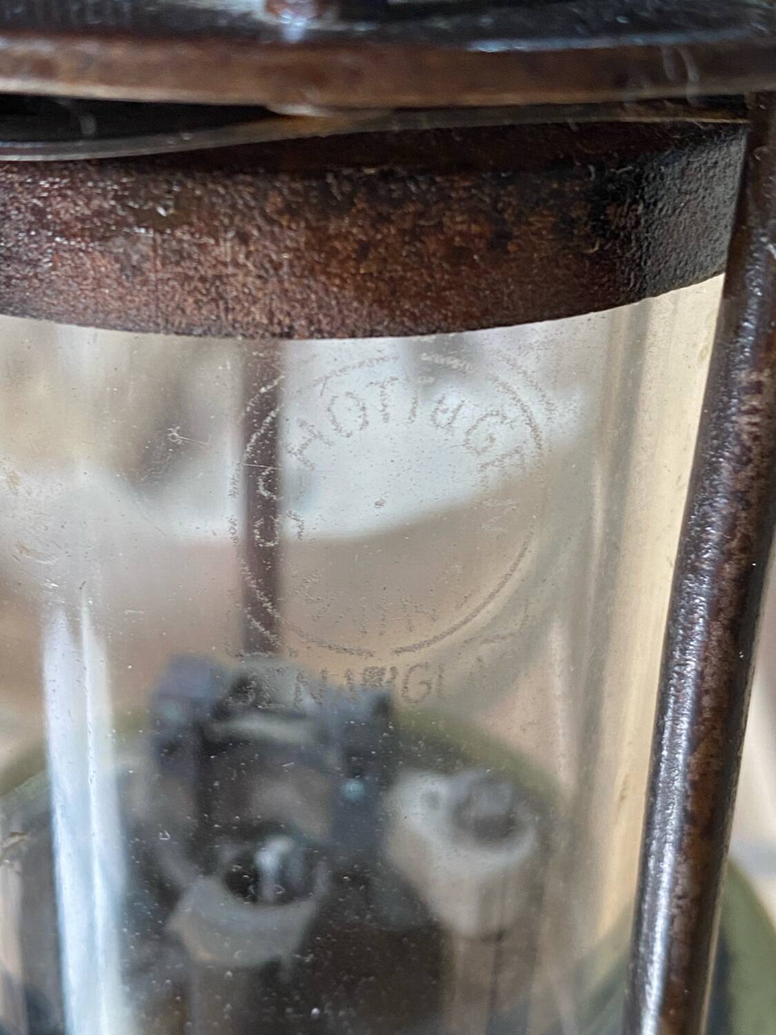 Old numbered miner's lamp