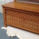 Bench chest wood and rattan vintage toys