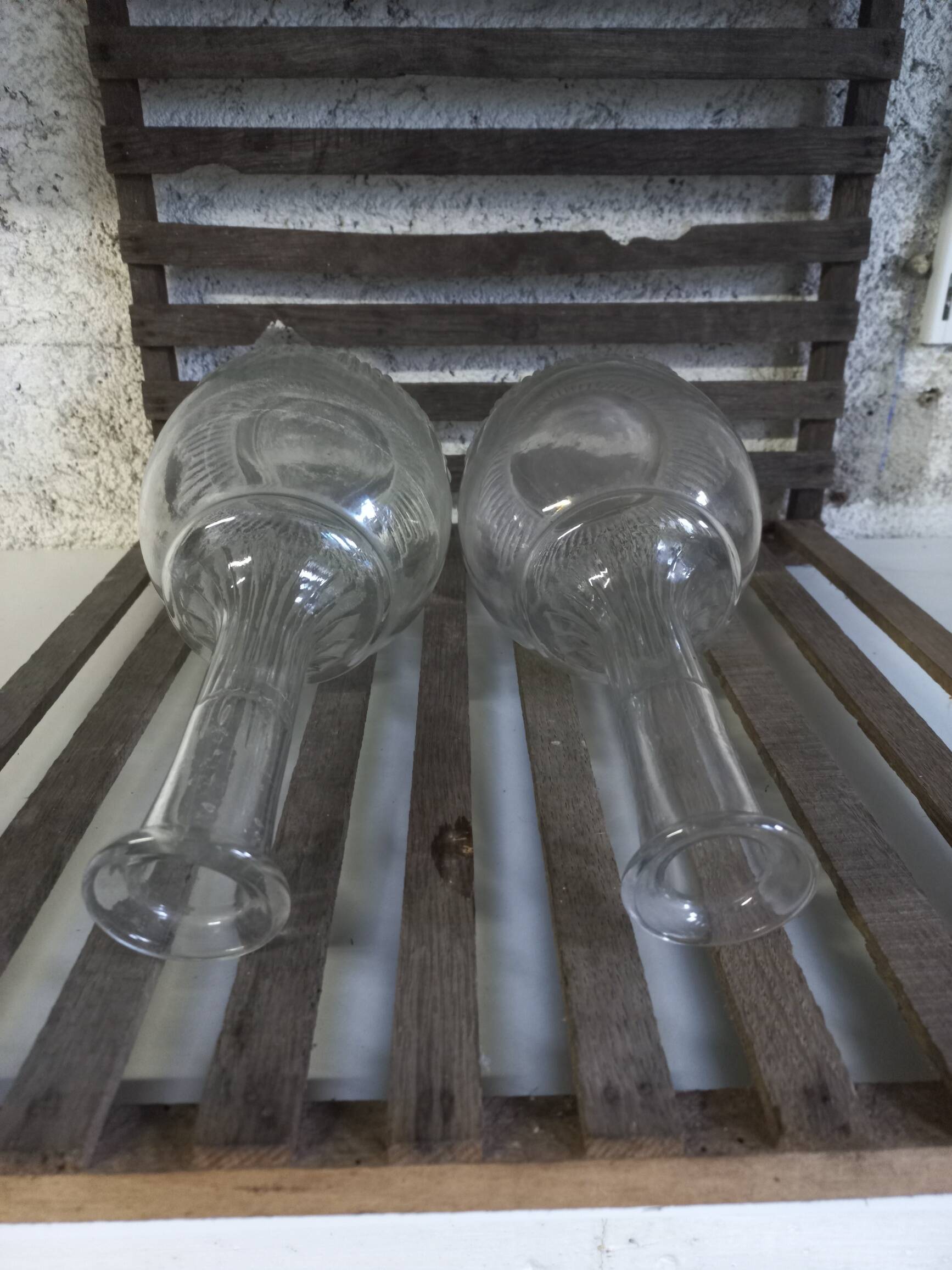 Art Deco style glass carafes