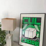 Affiche "Cul Carré" verte 70x50 cm sérigraphie faite main signée numérotée