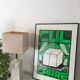 Green "Cul Carré" poster 70x50 cm handmade hand-printed numbered