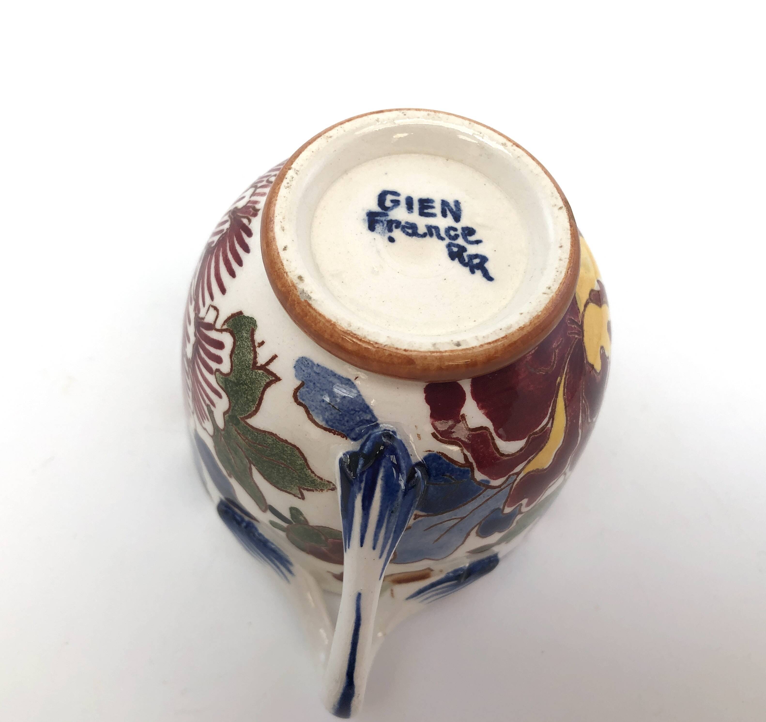 Gien peony coffee cup