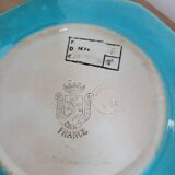 Octagonal dessert plate in Longwy enamels