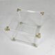 Hollywood Regency coffee table plexiglass, glass, brass, 1970s