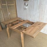 Table ancienne en châtaignier massif rénovée – extensible