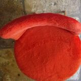 Vintage fur-lined orange-red chair