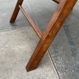 Mid-century wooden folding chair set with Viennese wicker seats, 1960s.