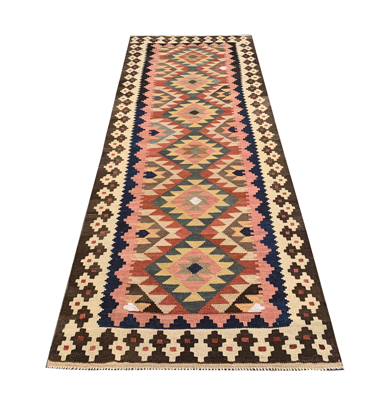 Handmade afghan kilim runner rug 100x279cm