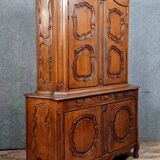 Rare two-body Louis XV curved buffet in walnut