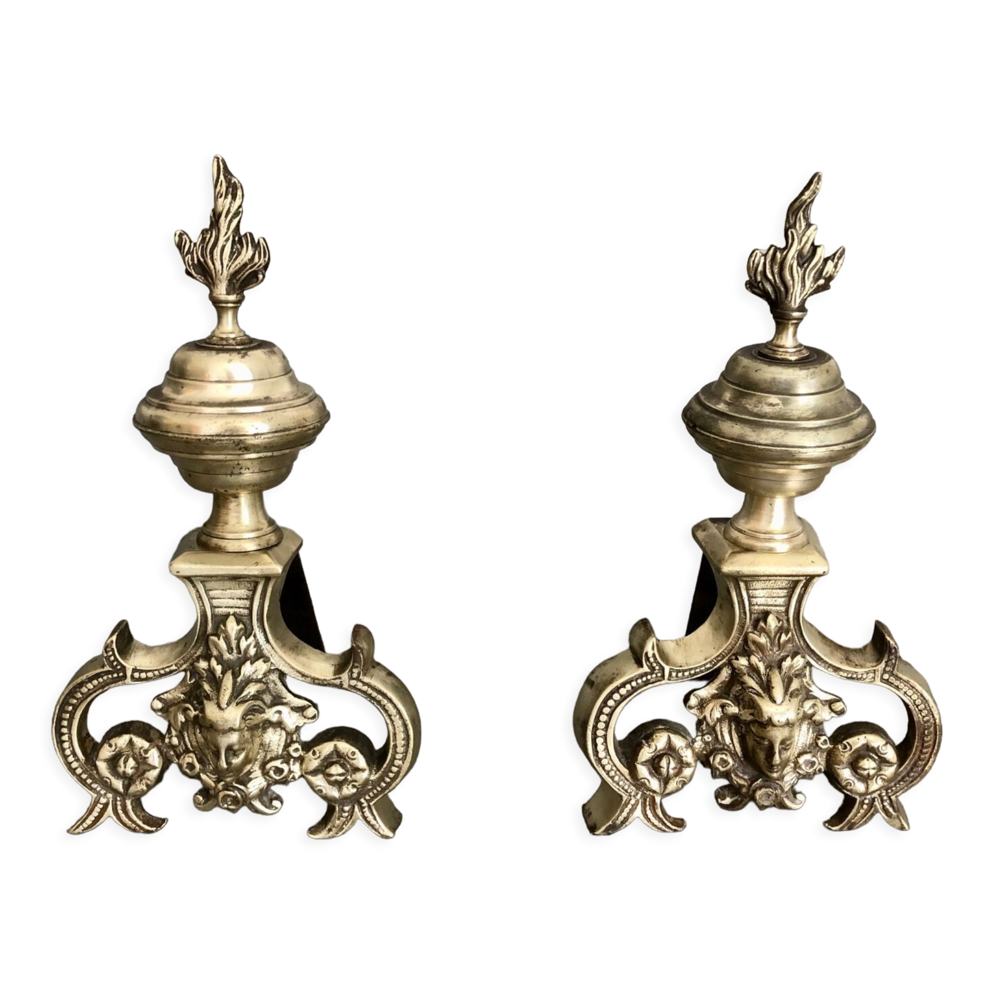 Brass chenets (pair)